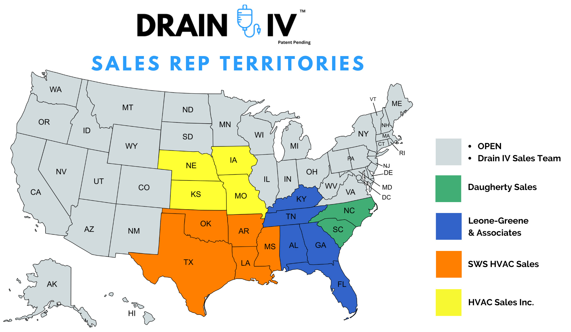 DRAIN IV Provider Map with Territories