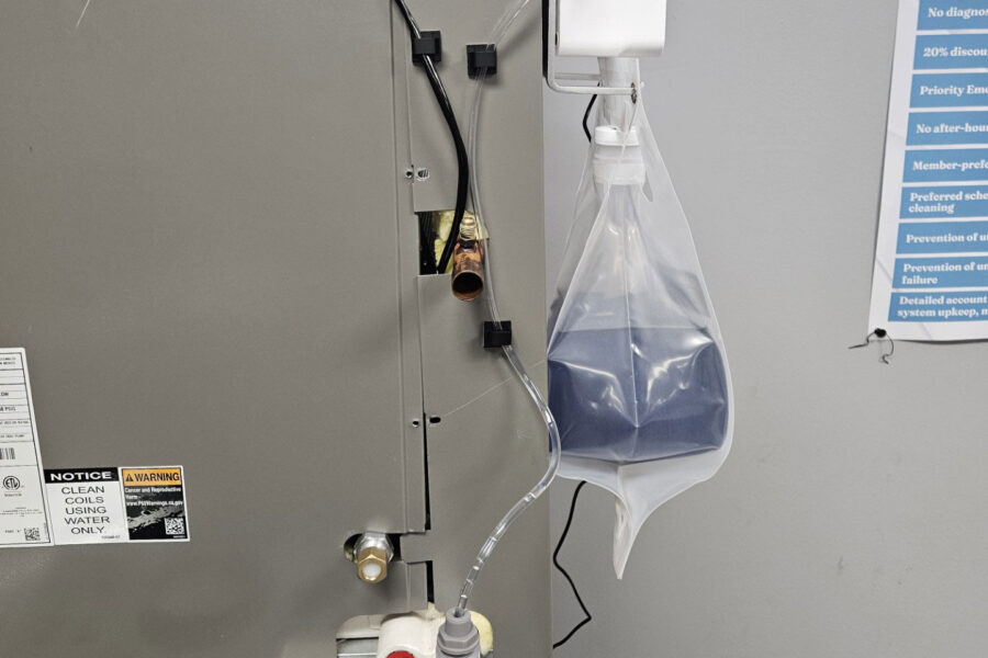 DRAIN IV for drain line clogs in HVAC